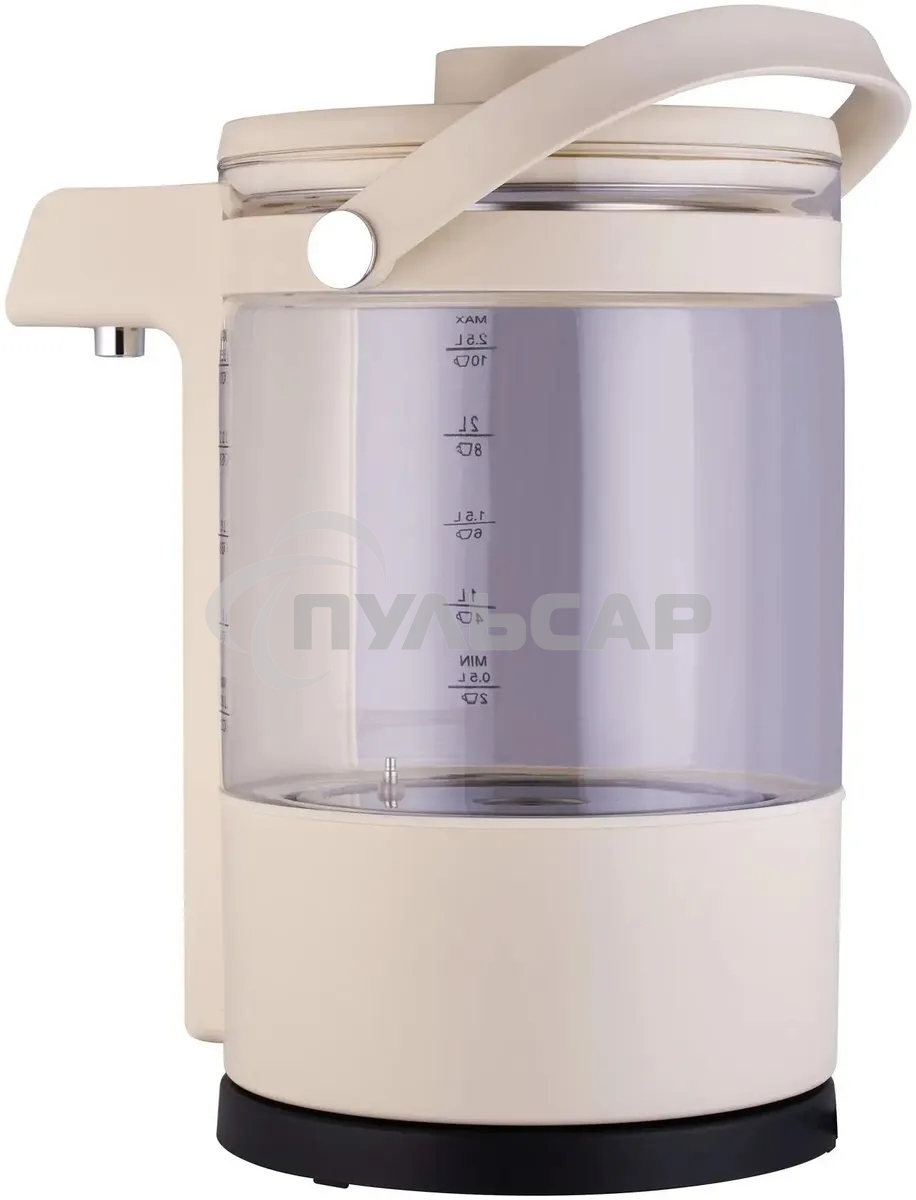 Чайник электрический Hyundai HYK-G7700 2.5л. 2200Вт кремовый/черный корпус: стекло