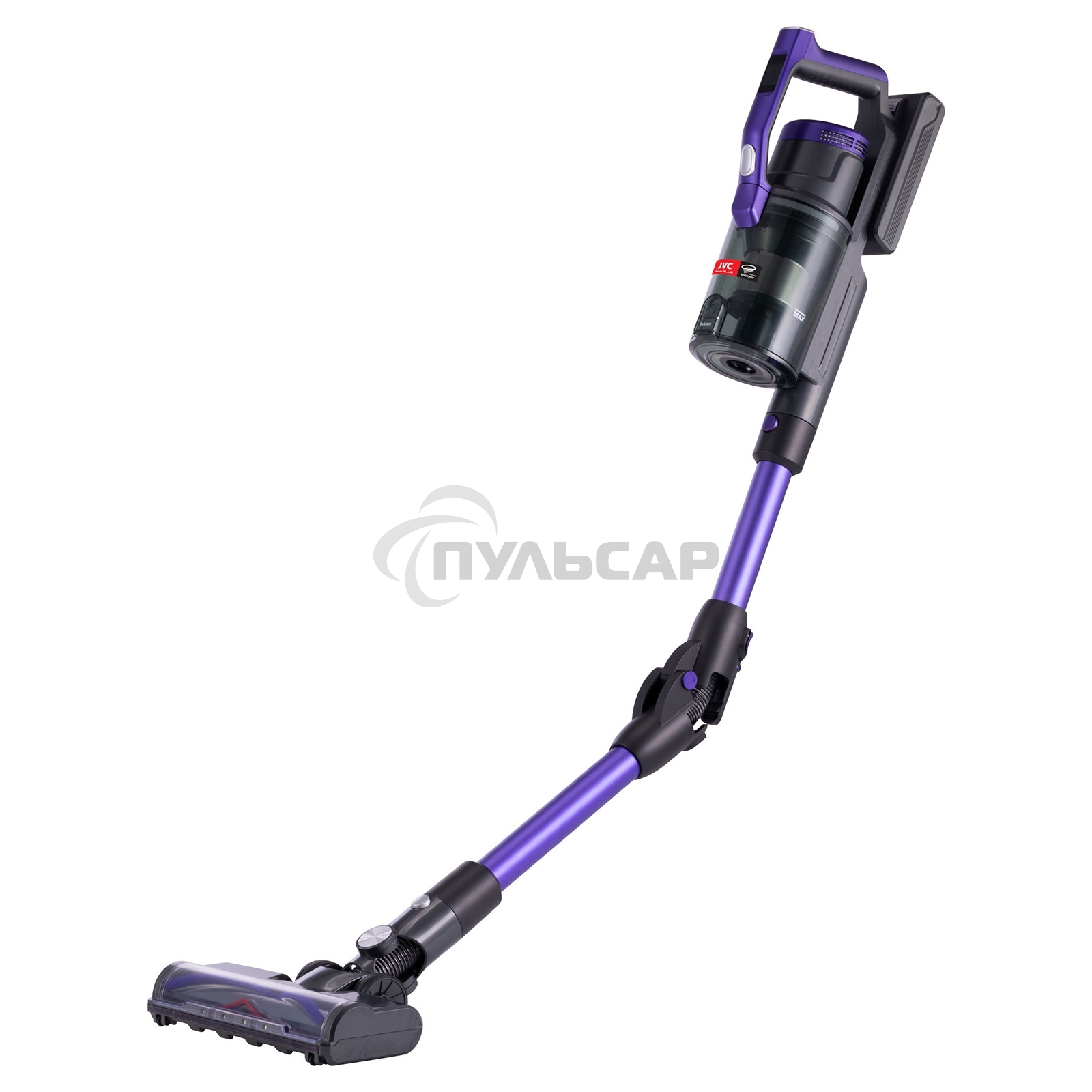 Пылесос вертикальный JVC JH-VS134 фиолетовый/черный, питание от аккумулятора, пылесборник 1,2 л, работа от АКБ max 50 мин.