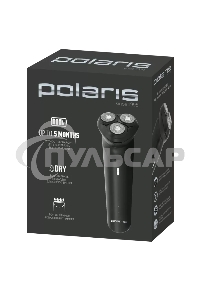 Электробритва роторная Polaris PMR 0411RC ProLong 4D Li+ реж.эл.:3 питан.:элек.сеть/аккум. черный