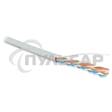 Кабель информационный Hyperline UUTP4R-C5E-S24-IN-LSZH-GY-305 кат.5E UTP 4 пары 24AWG LSZH внутренний 305м серый