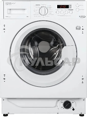 Встраиваемая стиральная машина HOMSair WMB1486WH белый, загрузка фронтальная 8 кг, 6 кг - сушка, 1400 об/мин, класс: A