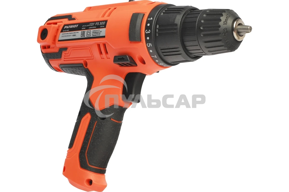 Дрель-шуруповерт Patriot FS 300, Сетевая, 300 Вт, Кейс