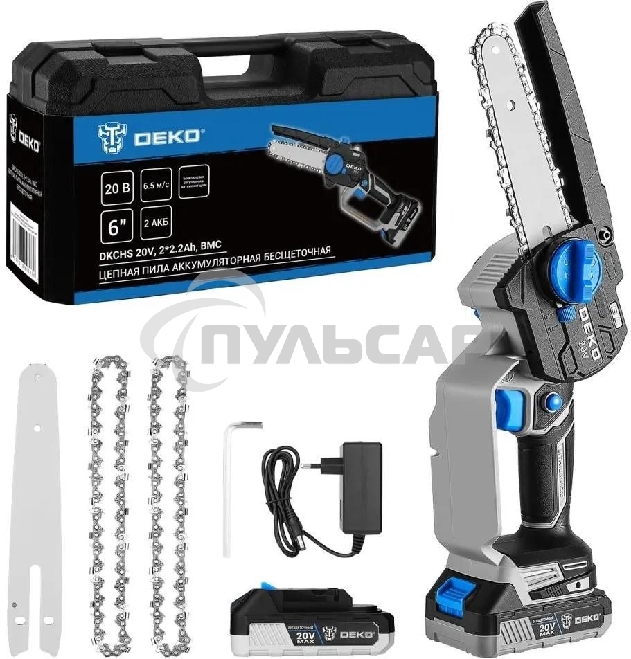 Цепная пила Deko DKCHS 20V, 6 20Вт дл.шины:6