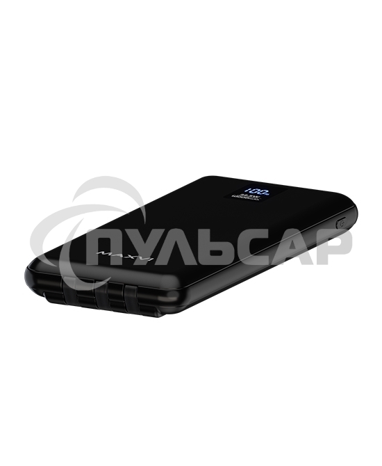 Внешний аккумулятор Maxvi PB10-11 10000мАч черный 3A, встроенные кабели USB A/Type-C/Lightning