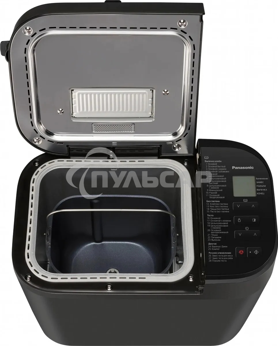 Хлебопечь Panasonic SD-R2530KTS черный, 550 Вт, программ - 28 шт, вес выпечки - 1.1 кг