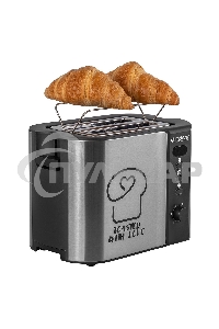 Тостер электрический ENDEVER Skyline ST-127, мощность 800 Вт, стальной/черный, 6 реж. поджаривания, 2 отсека для тостов, 4 шт/уп