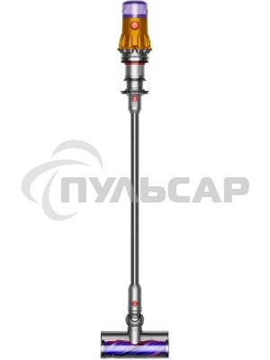 Пылесос вертикальный Dyson SV46 V12 Detect Slim Absolute серебристый/желтый, питание от аккумулятора, 150 Вт, уборка сухая, пылесборник 0.35 л, работа от АКБ max 60 мин.