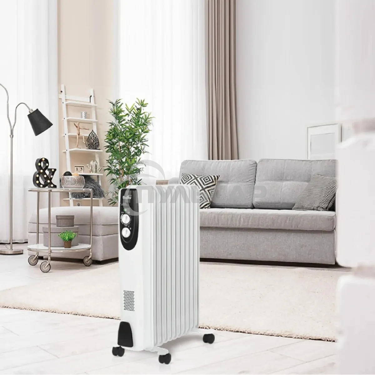 Обогреватель масляный Ballu BOH/CL-11WRN (11 секций) белый, 2200 Вт, 27 м2, термостат