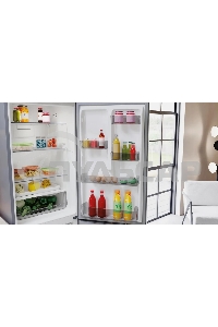 Холодильник Hotpoint HT 5180 MX нержавеющая сталь/серебристый двухкамерный 220/78 л морозилка снизу, No Frost