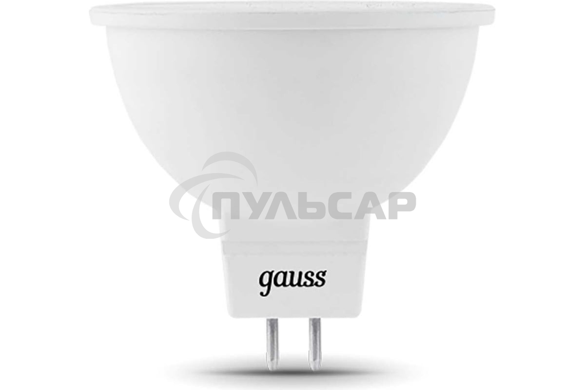 Лампа светодиодная диммируемая Gauss MR16 5Вт 4100К белый GU5.3 530лм 180-265В