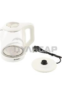 Чайник электрический StarWind SKG1056 1,8 л, 2000 Вт, белый/прозрачный