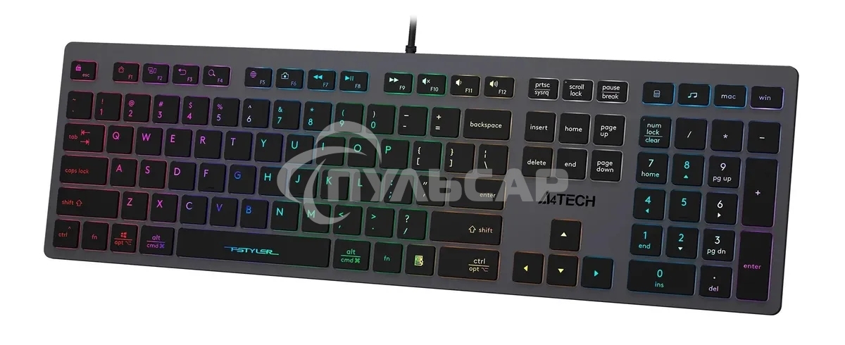 Клавиатура проводная A4Tech Fstyler FX60, USB, серый