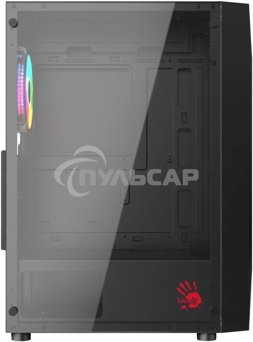 Компьютерный корпус Bloody BD-CC106F черный без БП ATX 4x120мм 1xUSB 2.0 1xUSB 3.0 audio bott PSU