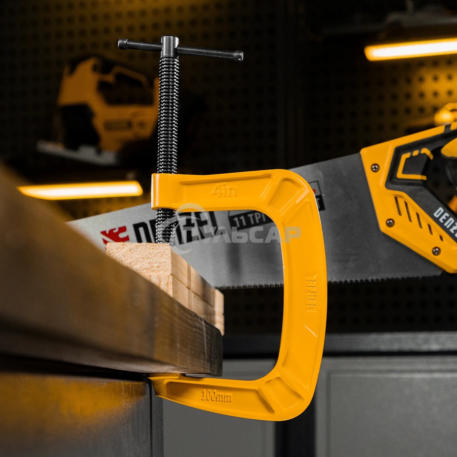 Струбцина Denzel G-образная, усиленная, 100 мм