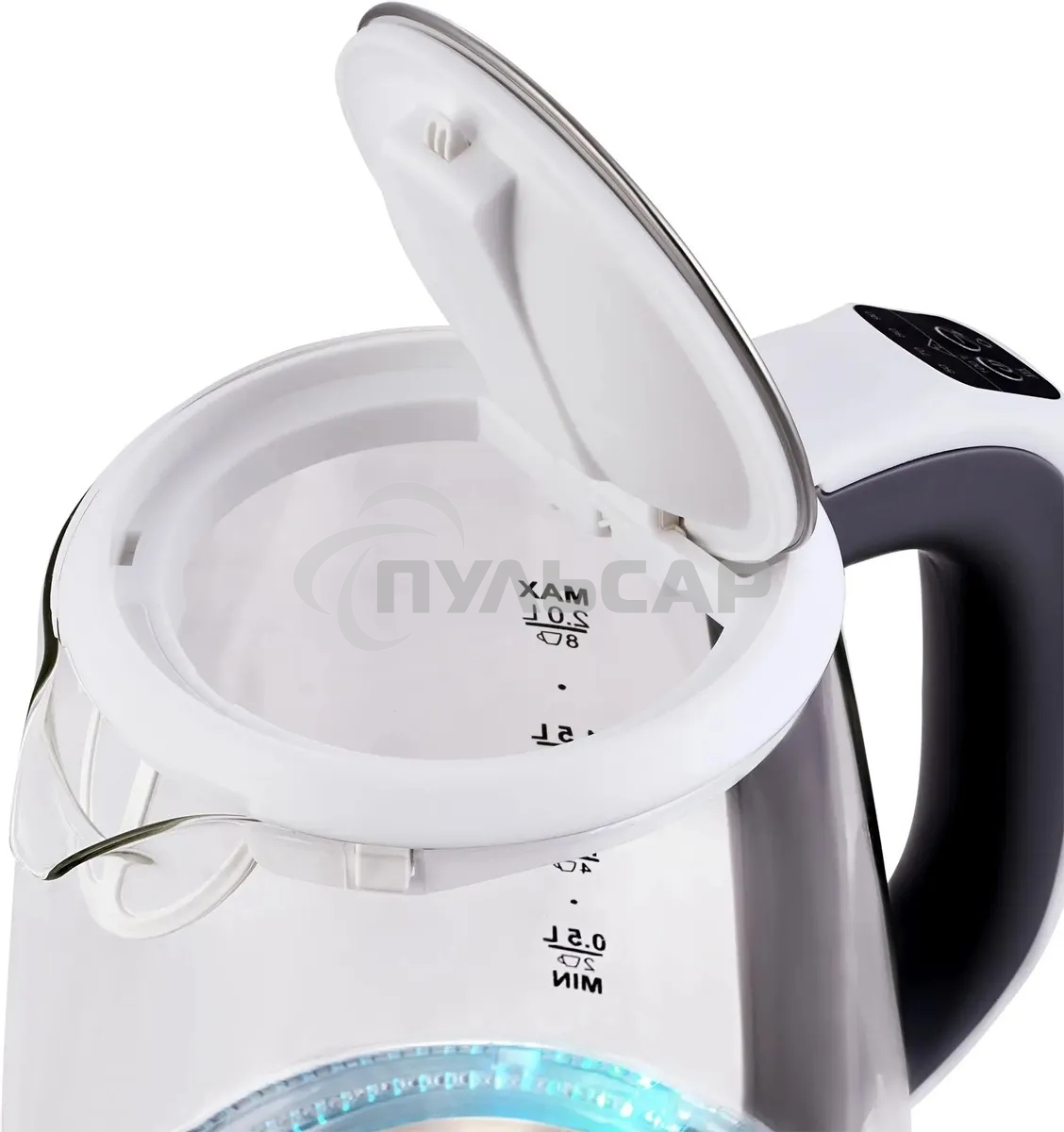 Чайник электрический Hyundai HYK-G8880 2л. 2200Вт серый/серебристый корпус: стекло