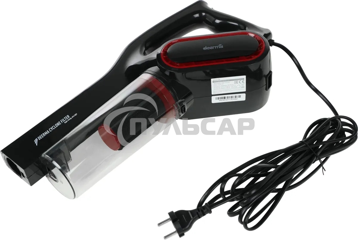 Пылесос вертикальный Deerma DX700 Pro черный, питание от сети, 210 Вт, уборка сухая, пылесборник 0.8 л