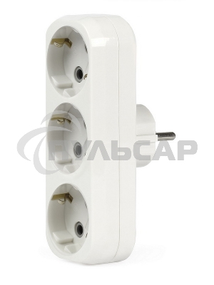 Тройник Smartbuy (SBE-16-A02-3z) 3 гнезда с заземлением плоский 16А 250B