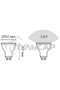 Лампа светодиодная Gauss Led MR16 GU10-dim 5Вт 4100К диммируемая 101506205-D