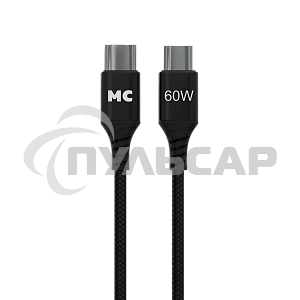 Кабель MORE CHOICE (4620202554093) K69aa 2м USB 3.0A PD 60W для Type-C Type-C- 2м, черный