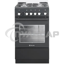 Плита Газовая De Luxe 5040.40г (кр) ЧР-015 черный (стеклянная крышка) реш.чугун