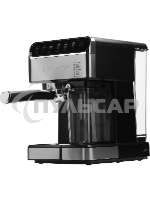 Кофеварка эспрессо Polaris PCM 1540 нержавеющая сталь, исп. кофе - молотый/капсулы, 1.8 л, 1400 Вт, 15 бар