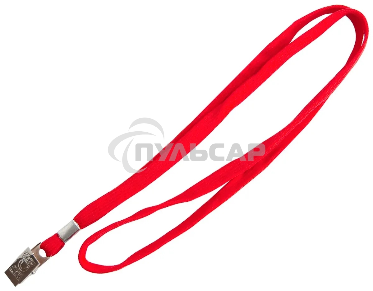 Держатель для бейджа Silwerhof 45см клип текстиль красный (упак.:10шт)