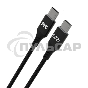 Кабель MORE CHOICE (4620202554093) K69aa 2м USB 3.0A PD 60W для Type-C Type-C- 2м, черный