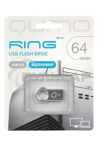 Флешка USB QUMO 64 Gb Ring USB 3.0 цвет корпуса металлик(QM64GUD3-Ring)