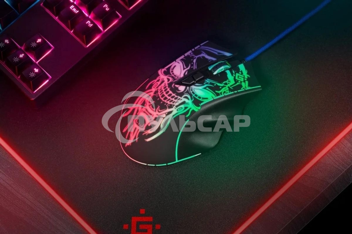 Мышь проводная Defender Bulletstorm GM-928 черный, 7200 dpi, USB, кнопки - 7