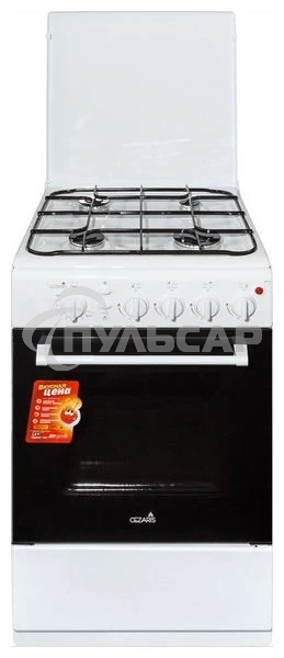 Плита комбинированная Cezaris ПГЭ 1000-13 белый, конфорок 4 шт, духовка 45 л, 51 см x 85 см x 55 см