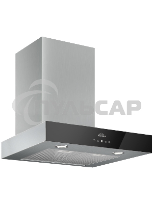 Вытяжка каминная Elikor Агат 60Н-1000-Е4Д серебристый/черный, 59 см, 1000 куб. м/ч, 59 дБ