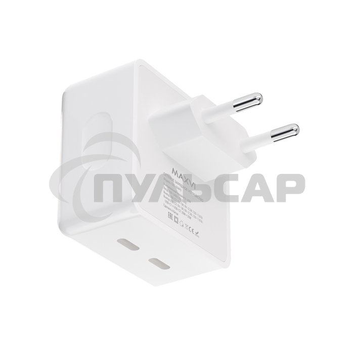 Сетевое зарядное устройство Maxvi CHL-604PD Type-C\Type-C 40W 6A (3A+3A) PD QC3.0, белый