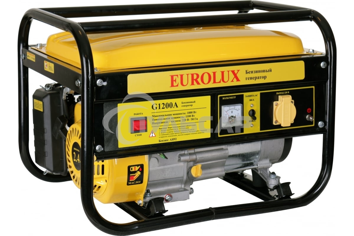 Электрогенератор бензиновый Eurolux G1200A, 1.1 кВт, 75 дБ, 22.5 кг