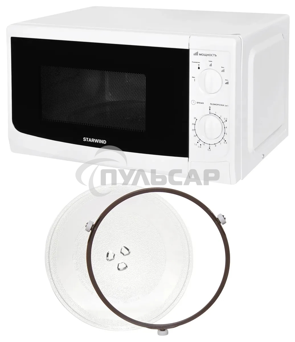 Микроволновая печь Starwind SWM5620 белый, 20 л, 700 Вт, переключатели - поворотный механизм