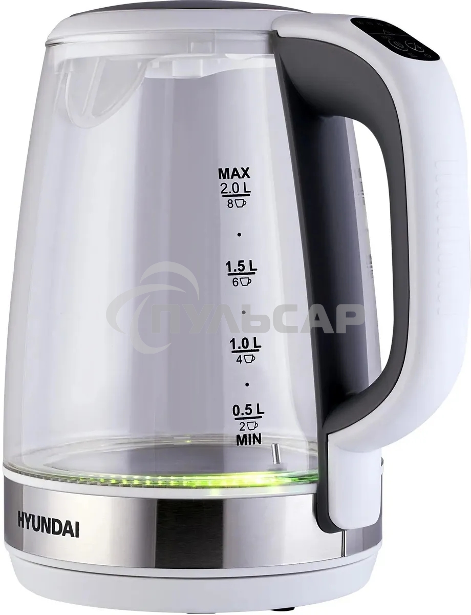 Чайник электрический Hyundai HYK-G8880 2л. 2200Вт серый/серебристый корпус: стекло