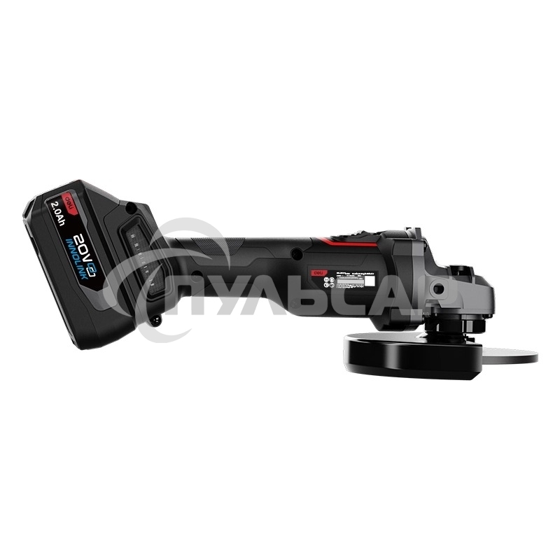 Углошлифовальная машина аккумуляторная Deli DC601, (2АКБ*4А·ч + ЗУ, 20В, 115мм, М14, 3500/6000/8500об/мин, сумка)