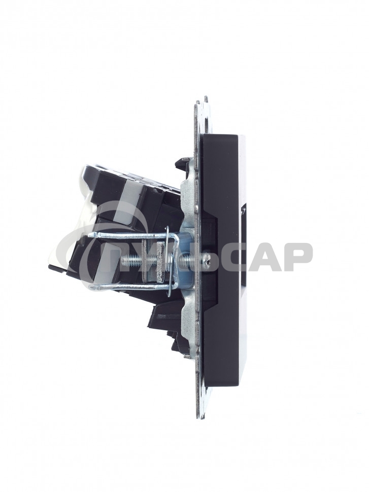 Розетка компьютерная двойная IEK BRITE РК10-2-БрГ RJ45 кат.5E графит