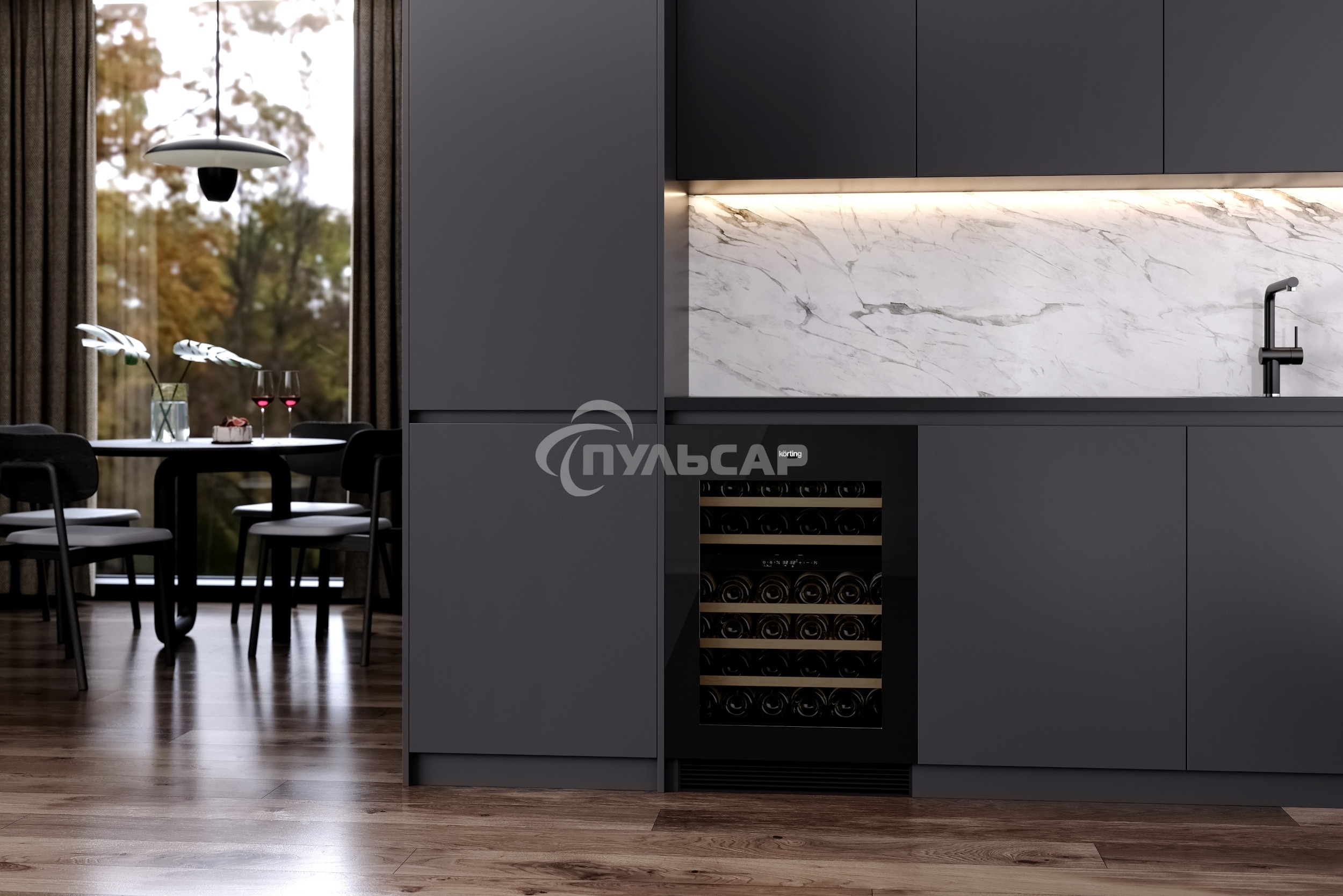 Винный шкаф Korting KFW 803 DB GN встраиваемый