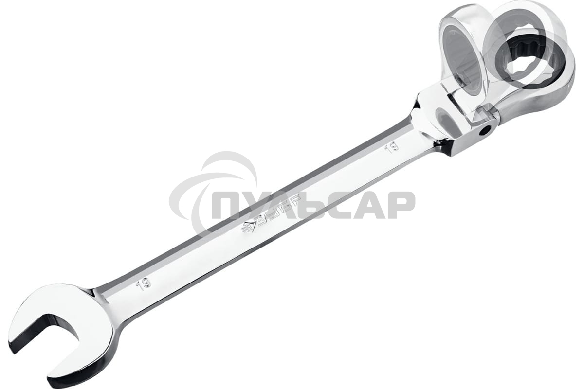 Набор комбинированных гаечных ключей трещоточных шарнирных 7 шт, 8 - 19 мм, ЗУБР