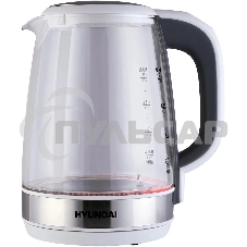 Чайник электрический Hyundai HYK-G8880 2л. 2200Вт серый/серебристый корпус: стекло
