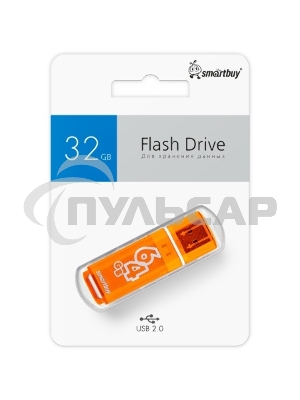 Флешка USB Smartbuy Glossy series Orange (SB64 GbGS-Or), 64 Gb, USB 2.0, R/W 25/15, оранжевый