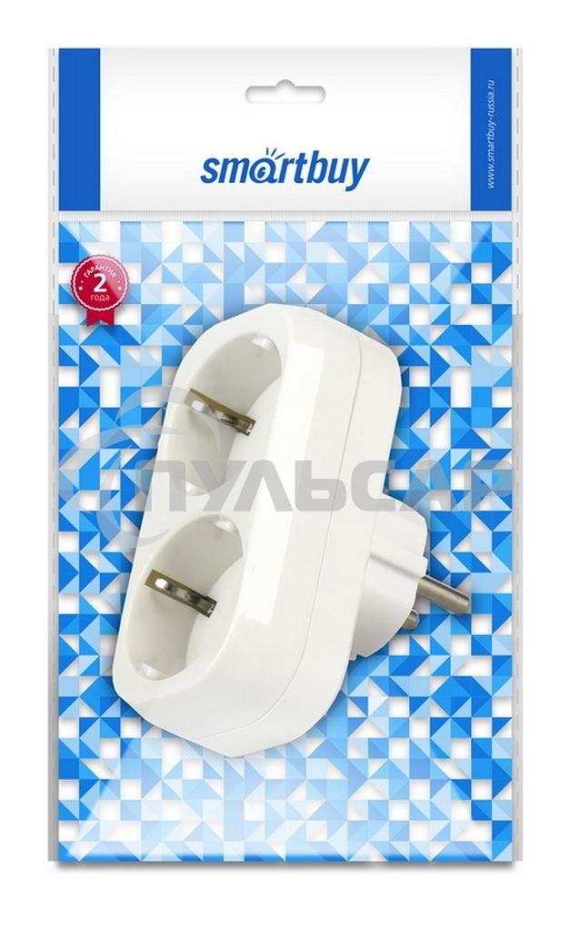 Разветвитель Smartbuy (SBE-16-A02-2z) 2 гнезда белый