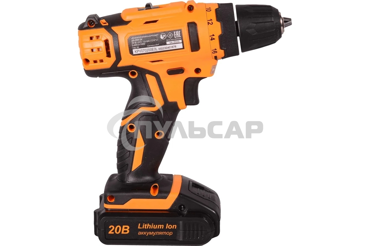 Дрель-шуруповерт Вихрь ДА-20Л-2К 72/14/21, Аккумуляторная, 20В, 2 АКБ, Кейс