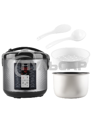 Мультиварка электрическая Endever Vita-122, черный/стальной, мощность 1000 Вт, емкость 5л, 16 авторежимов работы,книга рецептов, 4 шт/уп.