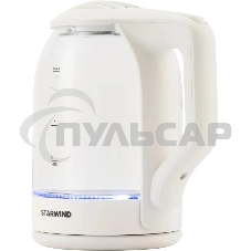 Чайник электрический StarWind SKG1056 1,8 л, 2000 Вт, белый/прозрачный