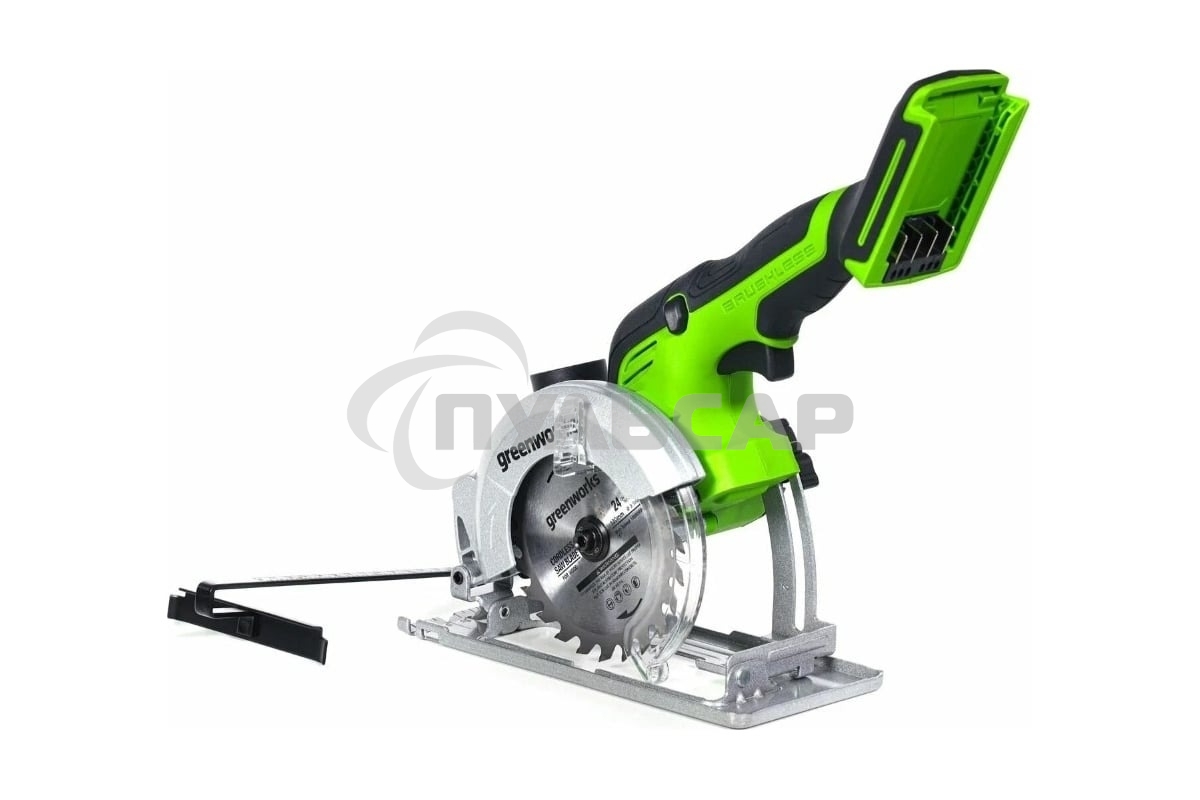 Циркулярная пила аккумуляторная GreenWorks G24MCS 24В, бесщеточная, без АКБ и ЗУ (1501207)
