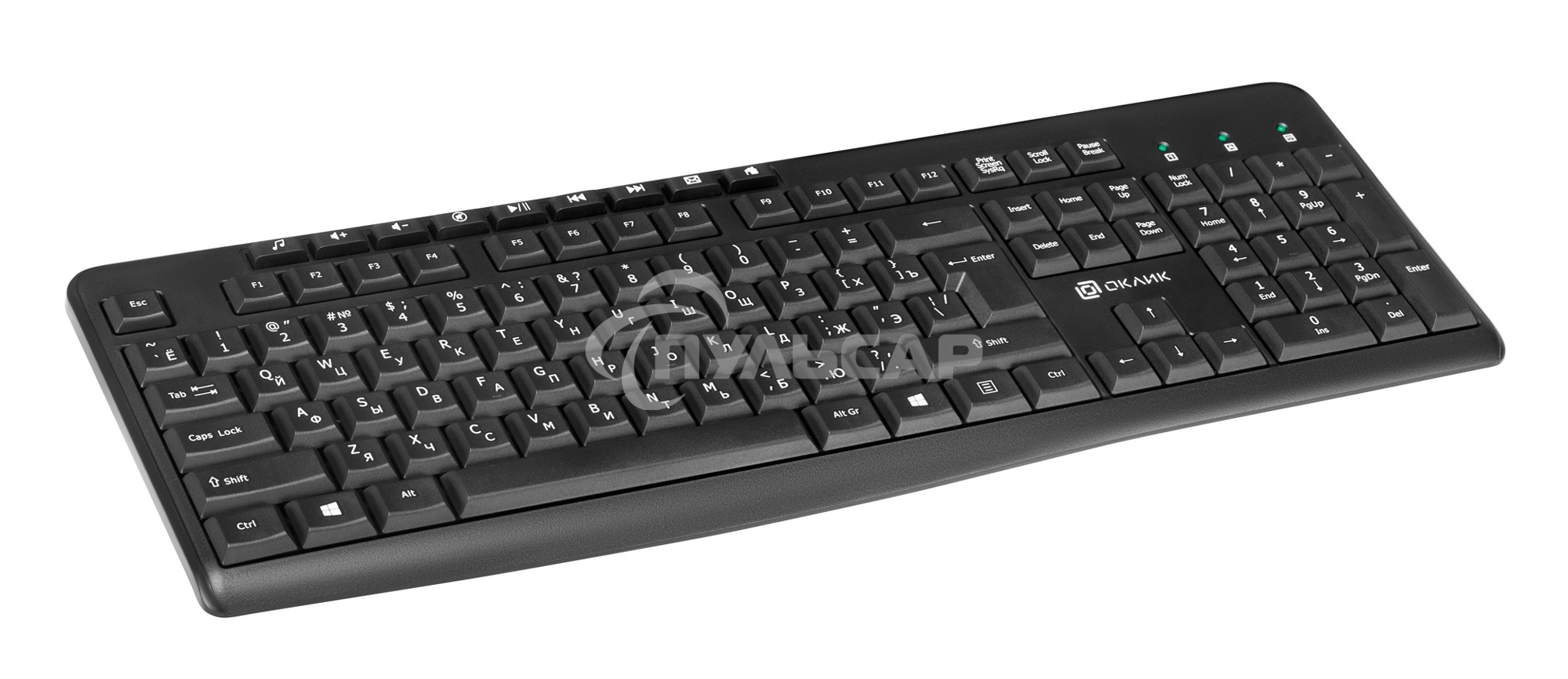 Комплект клавиатура + мышь Oklick/Оклик 225M клав:черный мышь:черный USB беспроводная Multimedia