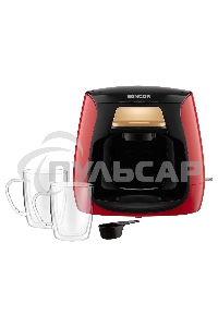 Кофеварка капельная Sencor SCE 2101RD красный, исп. кофе - молотый, 0.3 л. 500 Вт.