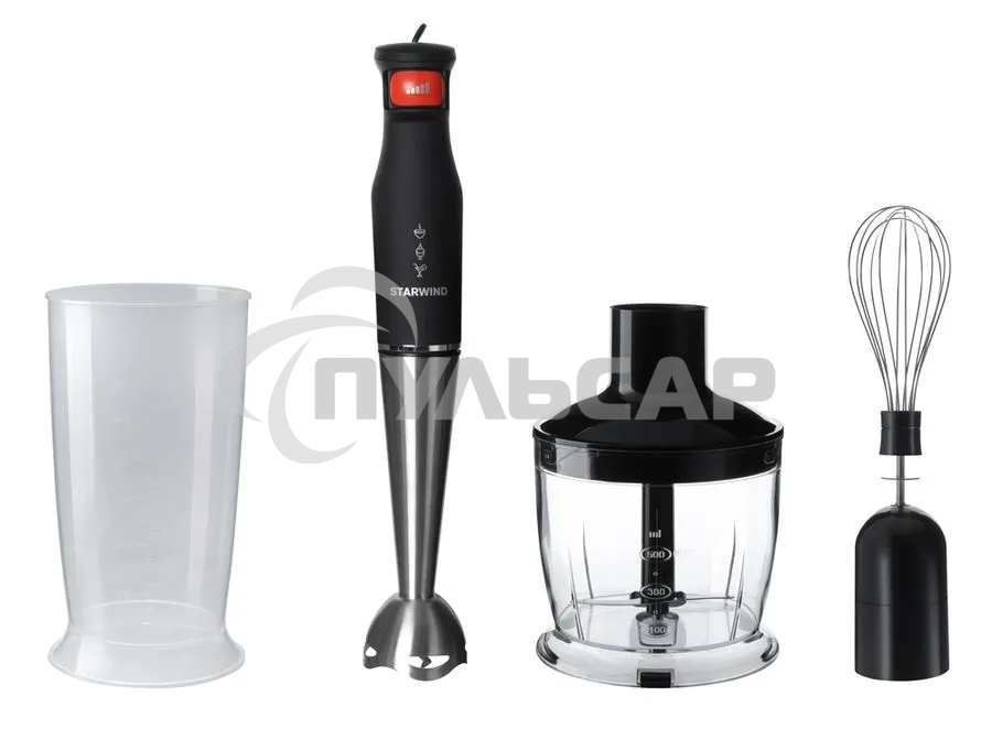 Блендер погружной Starwind SBS3432b 800Вт черный/красный