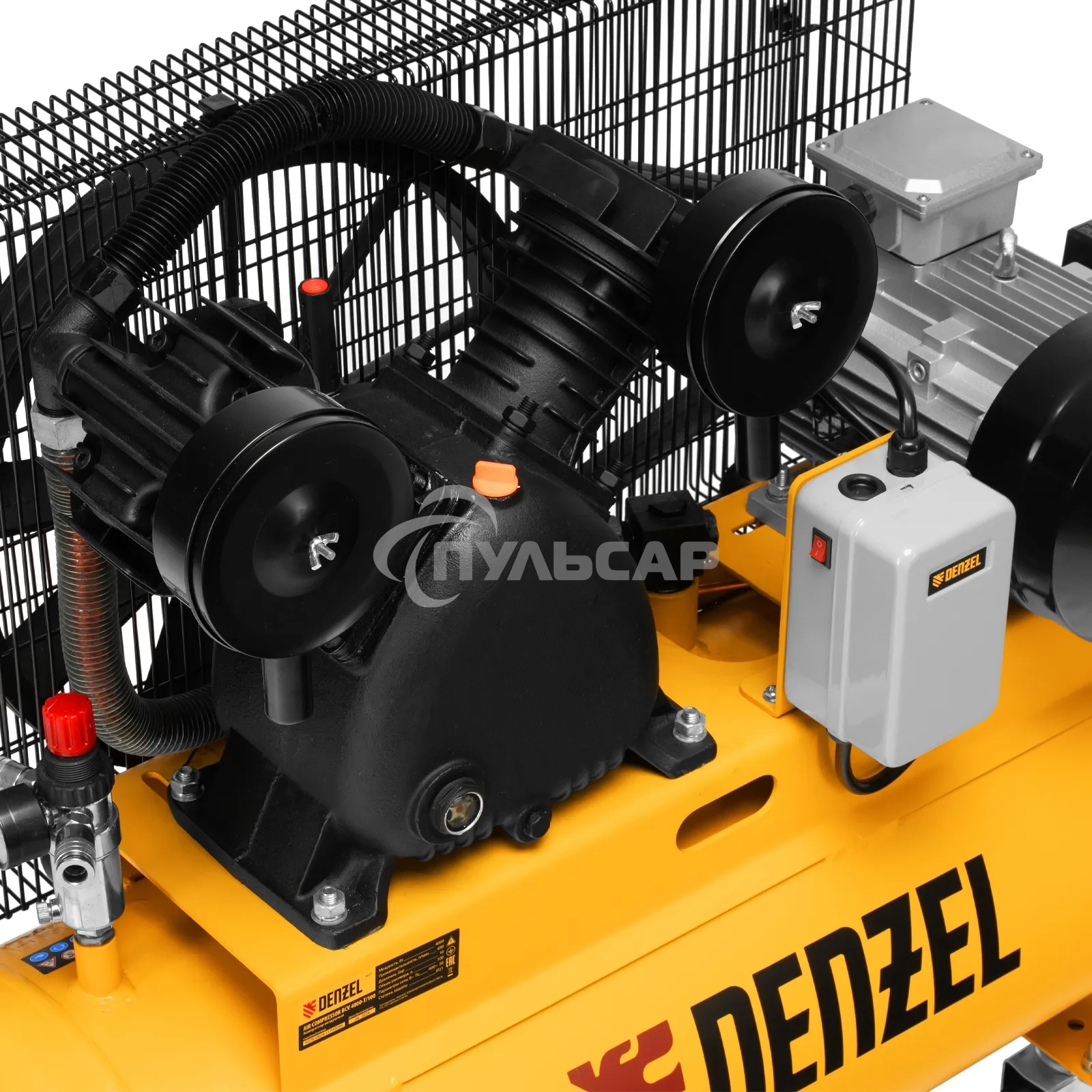 Компрессор воздушный рем. привод BCV 4000-T/100, 4,0 кВт, 100 литров, 690 л/мин Denzel